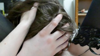 Cute teen trans girl pleases a young nonbinary twink until they cum